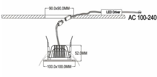 3inch 7W CLDE square recessed LED downlight-5